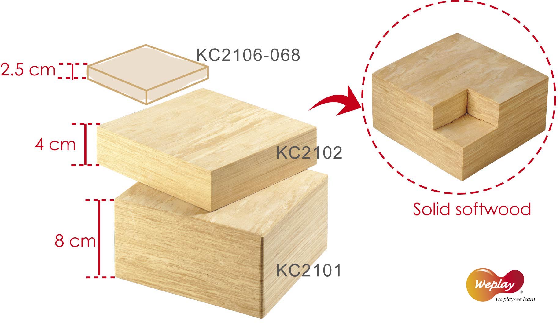 Holzoptik Riesen - Softbausteine 56 Stück