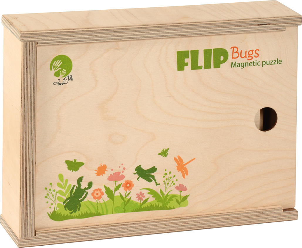 Magnetisches Holzpuzzle 6er Set Insekten 